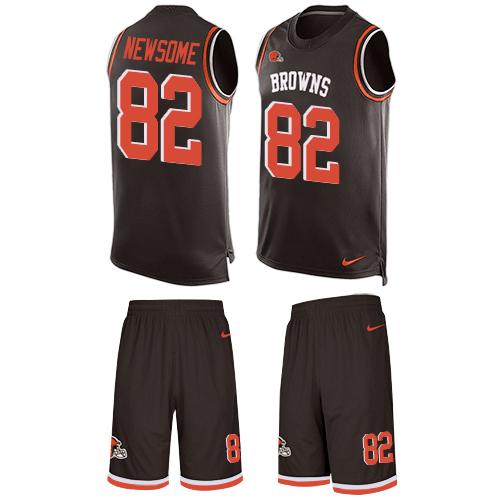 Nike Browns #82 Ozzie Newsome Brown Team Color Men's Stitched NFL Limited Tank Top Suit Jersey Nike Browns #82 Ozzie Newsome Brown Team Color Men's Stitched NFL Limited Tank Top Suit Jersey