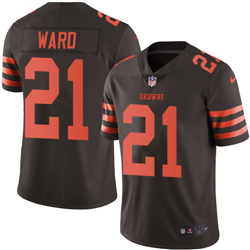 Nike Browns #21 Denzel Ward Brown Men's Stitched NFL Limited Rush Jersey Nike Browns #21 Denzel Ward Brown Men's Stitched NFL Limited Rush Jersey