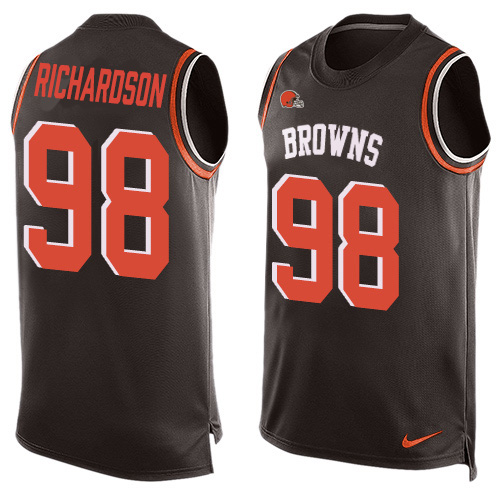 Nike Browns #98 Sheldon Richardson Brown Team Color Men's Stitched NFL Limited Tank Top Jersey Nike Browns #98 Sheldon Richardson Brown Team Color Men's Stitched NFL Limited Tank Top Jersey