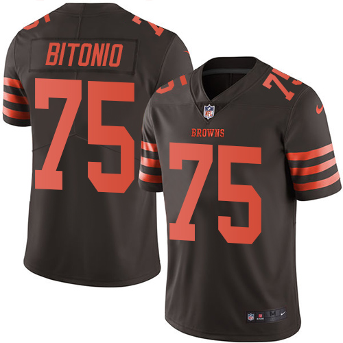 Nike Browns #75 Joel Bitonio Brown Men's Stitched NFL Limited Rush Jersey Nike Browns #75 Joel Bitonio Brown Men's Stitched NFL Limited Rush Jersey