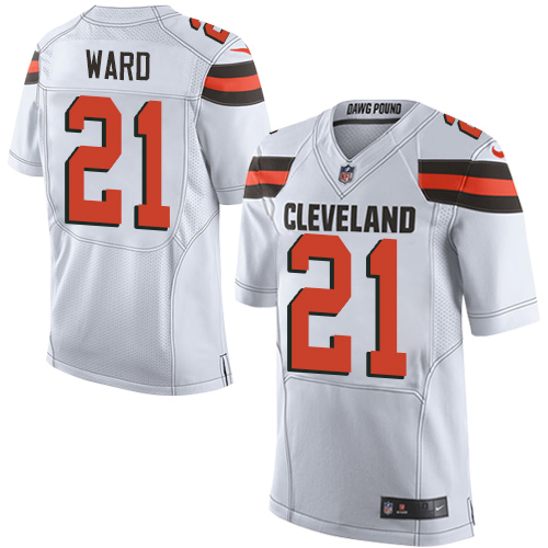 Nike Browns #21 Denzel Ward White Men's Stitched NFL Elite Jersey Nike Browns #21 Denzel Ward White Men's Stitched NFL Elite Jersey