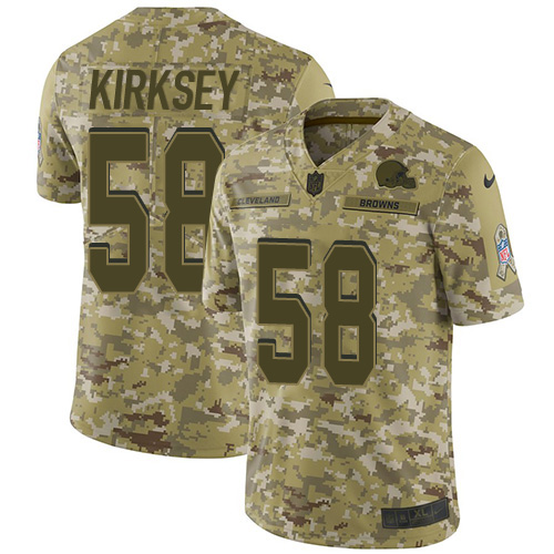 Nike Browns #58 Christian Kirksey Camo Men's Stitched NFL Limited 2018 Salute To Service Jersey Nike Browns #58 Christian Kirksey Camo Men's Stitched NFL Limited 2018 Salute To Service Jersey