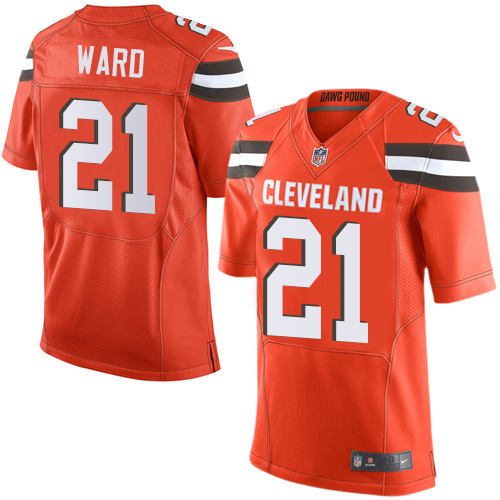 Nike Browns #21 Denzel Ward Orange Alternate Men's Stitched NFL Elite Jersey Nike Browns #21 Denzel Ward Orange Alternate Men's Stitched NFL Elite Jersey