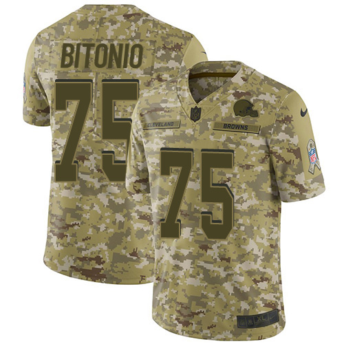 Nike Browns #75 Joel Bitonio Camo Men's Stitched NFL Limited 2018 Salute To Service Jersey Nike Browns #75 Joel Bitonio Camo Men's Stitched NFL Limited 2018 Salute To Service Jersey