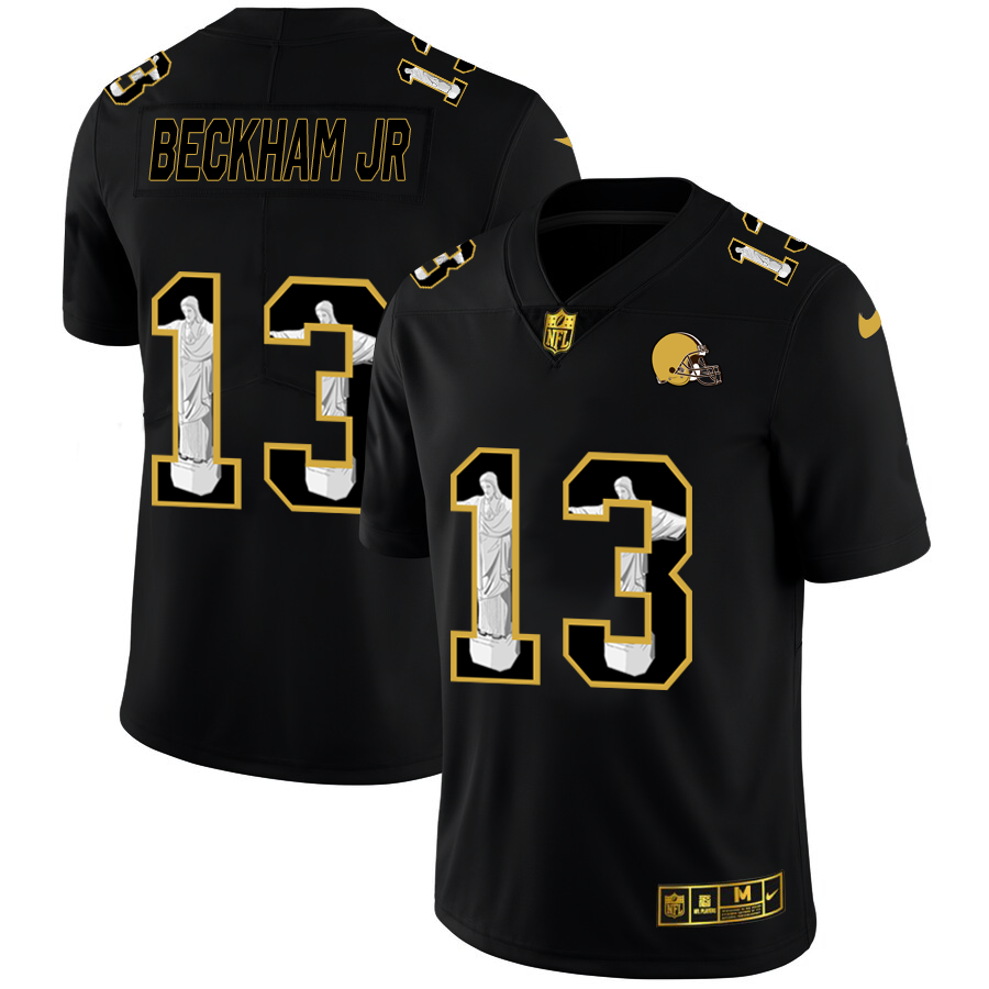 Cleveland Browns #13 Odell Beckham Jr. Men's Nike Carbon Black Vapor Cristo Redentor Limited NFL Jersey Cleveland Browns #13 Odell Beckham Jr. Men's Nike Carbon Black Vapor Cristo Redentor Limited NFL Jersey