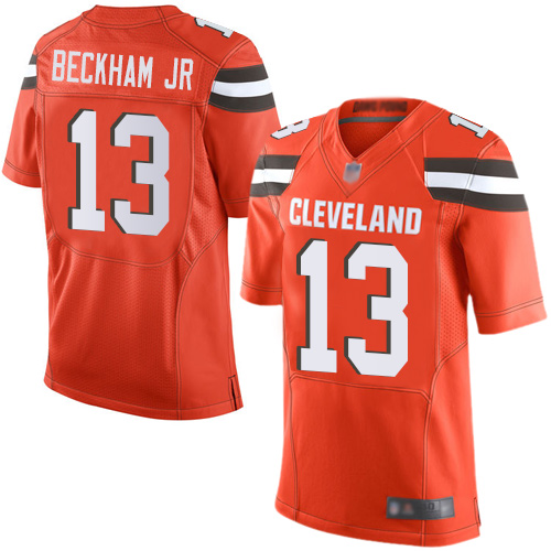 Nike Browns #13 Odell Beckham Jr Orange Alternate Men's Stitched NFL New Elite Jersey Nike Browns #13 Odell Beckham Jr Orange Alternate Men's Stitched NFL New Elite Jersey