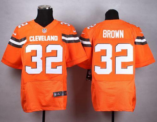 Nike Browns #32 Jim Brown Orange Alternate Men's Stitched NFL New Elite Jersey Nike Browns #32 Jim Brown Orange Alternate Men's Stitched NFL New Elite Jersey