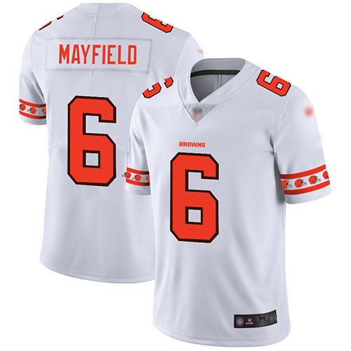 Nike Browns #6 Baker Mayfield White Men's Stitched NFL Limited Team Logo Fashion Jersey Nike Browns #6 Baker Mayfield White Men's Stitched NFL Limited Team Logo Fashion Jersey