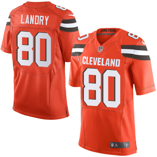 Nike Browns #80 Jarvis Landry Orange Alternate Men's Stitched NFL Elite Jersey Nike Browns #80 Jarvis Landry Orange Alternate Men's Stitched NFL Elite Jersey