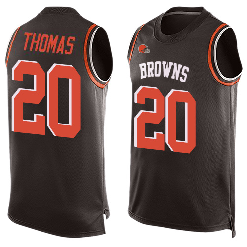 Nike Browns #20 Tavierre Thomas Brown Team Color Men's Stitched NFL Limited Tank Top Jersey Nike Browns #20 Tavierre Thomas Brown Team Color Men's Stitched NFL Limited Tank Top Jersey