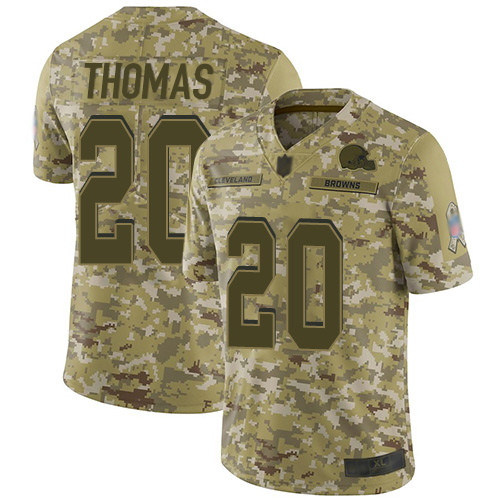 Nike Browns #20 Tavierre Thomas Camo Men's Stitched NFL Limited 2018 Salute To Service Jersey Nike Browns #20 Tavierre Thomas Camo Men's Stitched NFL Limited 2018 Salute To Service Jersey