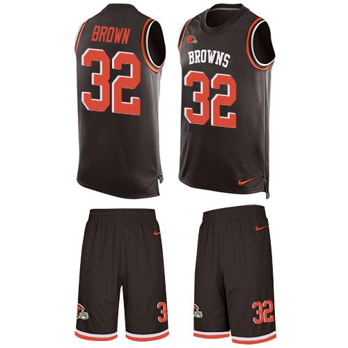 Nike Browns #32 Jim Brown Brown Team Color Men's Stitched NFL Limited Tank Top Suit Jersey Nike Browns #32 Jim Brown Brown Team Color Men's Stitched NFL Limited Tank Top Suit Jersey