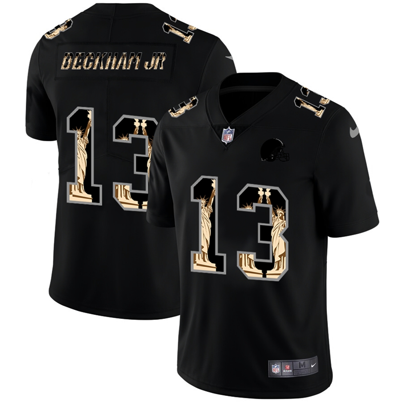 Cleveland Browns #13 Odell Beckham Jr Carbon Black Vapor Statue Of Liberty Limited NFL Jersey Cleveland Browns #13 Odell Beckham Jr Carbon Black Vapor Statue Of Liberty Limited NFL Jersey
