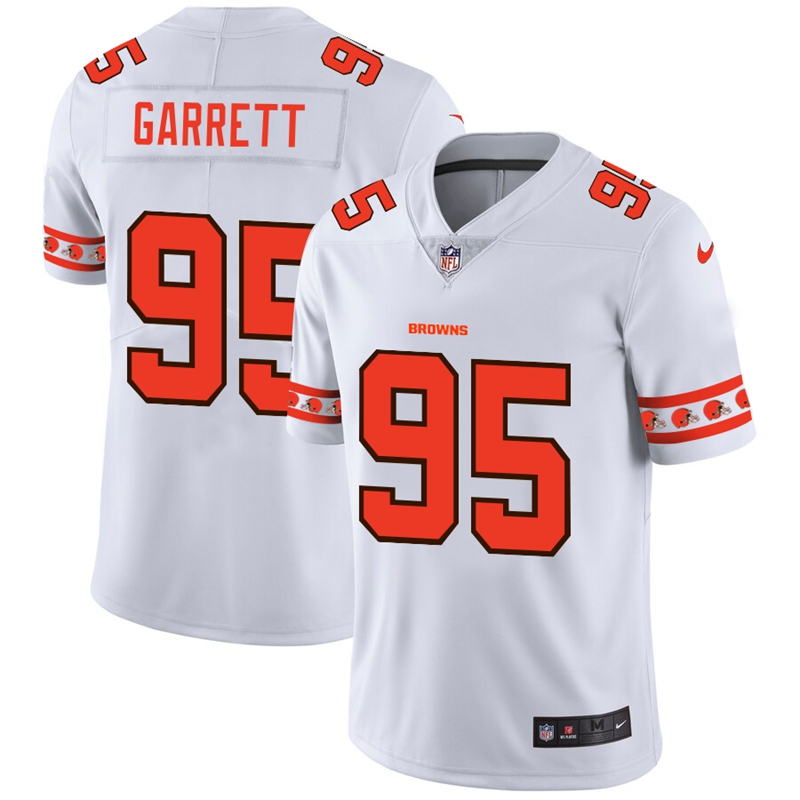 Cleveland Browns #95 Myles Garrett Nike White Team Logo Vapor Limited NFL Jersey Cleveland Browns #95 Myles Garrett Nike White Team Logo Vapor Limited NFL Jersey