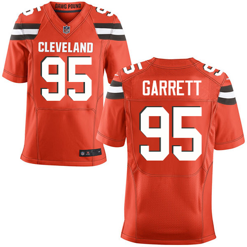Nike Browns #95 Myles Garrett Orange Alternate Men's Stitched NFL New Elite Jersey Nike Browns #95 Myles Garrett Orange Alternate Men's Stitched NFL New Elite Jersey
