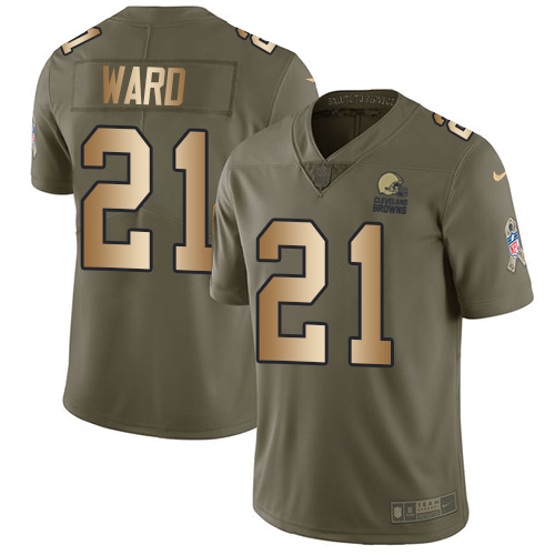 Nike Browns #21 Denzel Ward Olive/Gold Men's Stitched NFL Limited 2017 Salute To Service Jersey Nike Browns #21 Denzel Ward Olive/Gold Men's Stitched NFL Limited 2017 Salute To Service Jersey