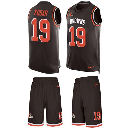 Nike Browns #19 Bernie Kosar Brown Team Color Men's Stitched NFL Limited Tank Top Suit Jersey Nike Browns #19 Bernie Kosar Brown Team Color Men's Stitched NFL Limited Tank Top Suit Jersey