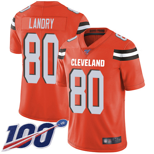 Nike Browns #80 Jarvis Landry Orange Alternate Men's Stitched NFL 100th Season Vapor Limited Jersey Nike Browns #80 Jarvis Landry Orange Alternate Men's Stitched NFL 100th Season Vapor Limited Jersey