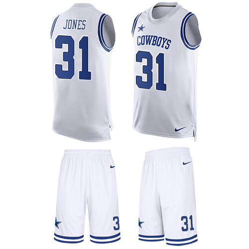 Nike Cowboys #31 Byron Jones White Men's Stitched NFL Limited Tank Top Suit Jersey Nike Cowboys #31 Byron Jones White Men's Stitched NFL Limited Tank Top Suit Jersey