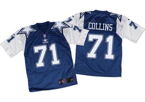 Nike Cowboys #71 La'el Collins Navy Blue/White Throwback Men's Stitched NFL Elite Jersey Nike Cowboys #71 La'el Collins Navy Blue/White Throwback Men's Stitched NFL Elite Jersey