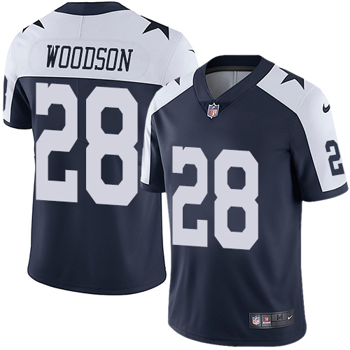 Nike Cowboys #28 Darren Woodson Navy Blue Thanksgiving Men's Stitched NFL Vapor Untouchable Limited Throwback Jersey Nike Cowboys #28 Darren Woodson Navy Blue Thanksgiving Men's Stitched NFL Vapor Untouchable Limited Throwback Jersey