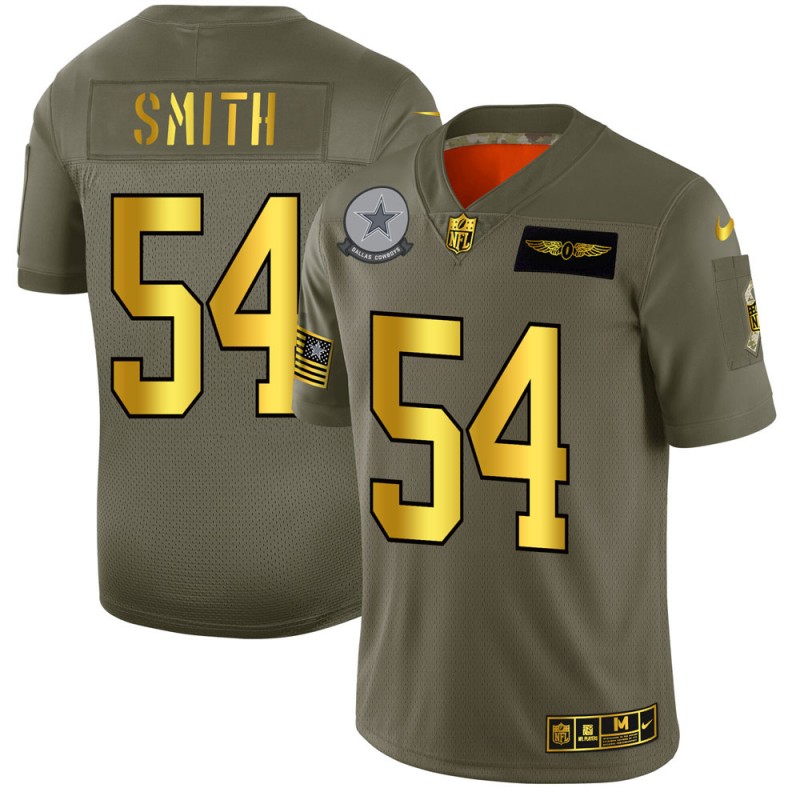 Dallas Cowboys #54 Jaylon Smith NFL Men's Nike Olive Gold 2019 Salute to Service Limited Jersey Dallas Cowboys #54 Jaylon Smith NFL Men's Nike Olive Gold 2019 Salute to Service Limited Jersey