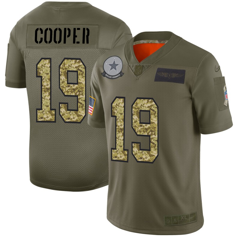Dallas Cowboys #19 Amari Cooper Men's Nike 2019 Olive Camo Salute To Service Limited NFL Jersey Dallas Cowboys #19 Amari Cooper Men's Nike 2019 Olive Camo Salute To Service Limited NFL Jersey