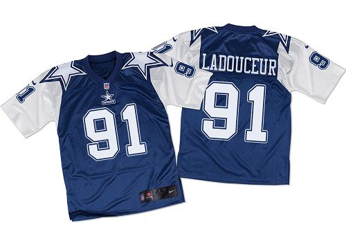 Nike Cowboys #91 L. P. Ladouceur Navy Blue/White Throwback Men's Stitched NFL Elite Jersey Nike Cowboys #91 L. P. Ladouceur Navy Blue/White Throwback Men's Stitched NFL Elite Jersey