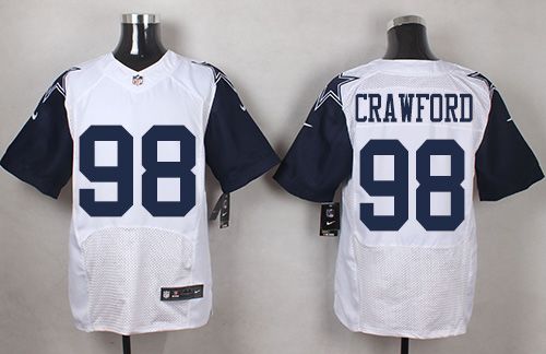 Nike Cowboys #98 Tyrone Crawford White Men's Stitched NFL Elite Rush Jersey Nike Cowboys #98 Tyrone Crawford White Men's Stitched NFL Elite Rush Jersey
