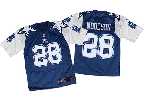 Nike Cowboys #28 Darren Woodson Navy Blue/White Men's Stitched NFL Throwback Elite Jersey Nike Cowboys #28 Darren Woodson Navy Blue/White Men's Stitched NFL Throwback Elite Jersey