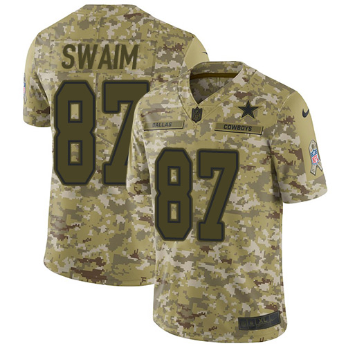 Nike Cowboys #87 Geoff Swaim Camo Men's Stitched NFL Limited 2018 Salute To Service Jersey Nike Cowboys #87 Geoff Swaim Camo Men's Stitched NFL Limited 2018 Salute To Service Jersey