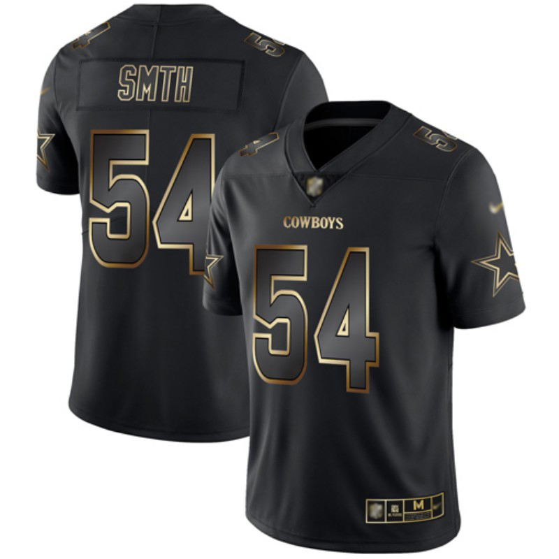 Nike Cowboys #54 Jaylon Smith Black/Gold Men's Stitched NFL Vapor Untouchable Limited Jersey