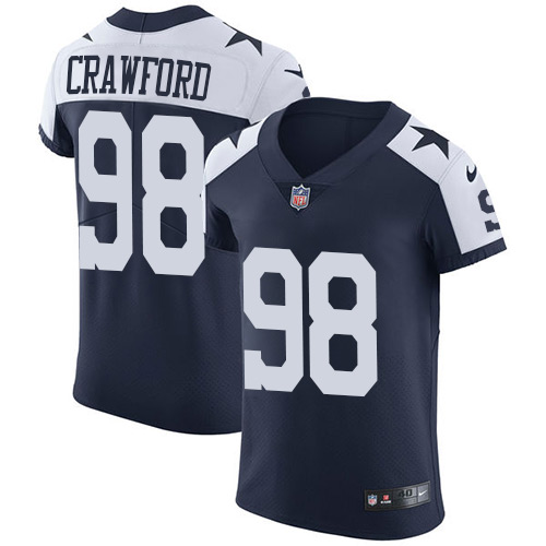 Nike Cowboys #98 Tyrone Crawford Navy Blue Thanksgiving Men's Stitched NFL Vapor Untouchable Throwback Elite Jersey Nike Cowboys #98 Tyrone Crawford Navy Blue Thanksgiving Men's Stitched NFL Vapor Untouchable Throwback Elite Jersey