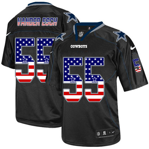 Nike Cowboys #55 Leighton Vander Esch Black Men's Stitched NFL Elite USA Flag Fashion Jersey Nike Cowboys #55 Leighton Vander Esch Black Men's Stitched NFL Elite USA Flag Fashion Jersey