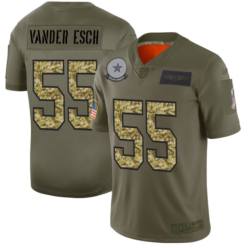 Dallas Cowboys #55 Leighton Vander Esch Men's Nike 2019 Olive Camo Salute To Service Limited NFL Jersey Dallas Cowboys #55 Leighton Vander Esch Men's Nike 2019 Olive Camo Salute To Service Limited NFL Jersey