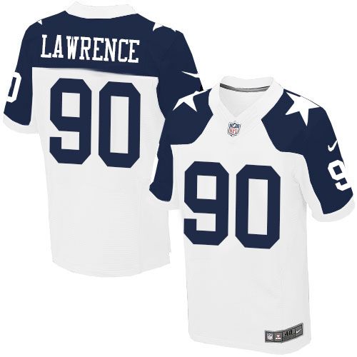 Nike Cowboys #90 Demarcus Lawrence White Thanksgiving Throwback Men's Stitched NFL Elite Jersey Nike Cowboys #90 Demarcus Lawrence White Thanksgiving Throwback Men's Stitched NFL Elite Jersey