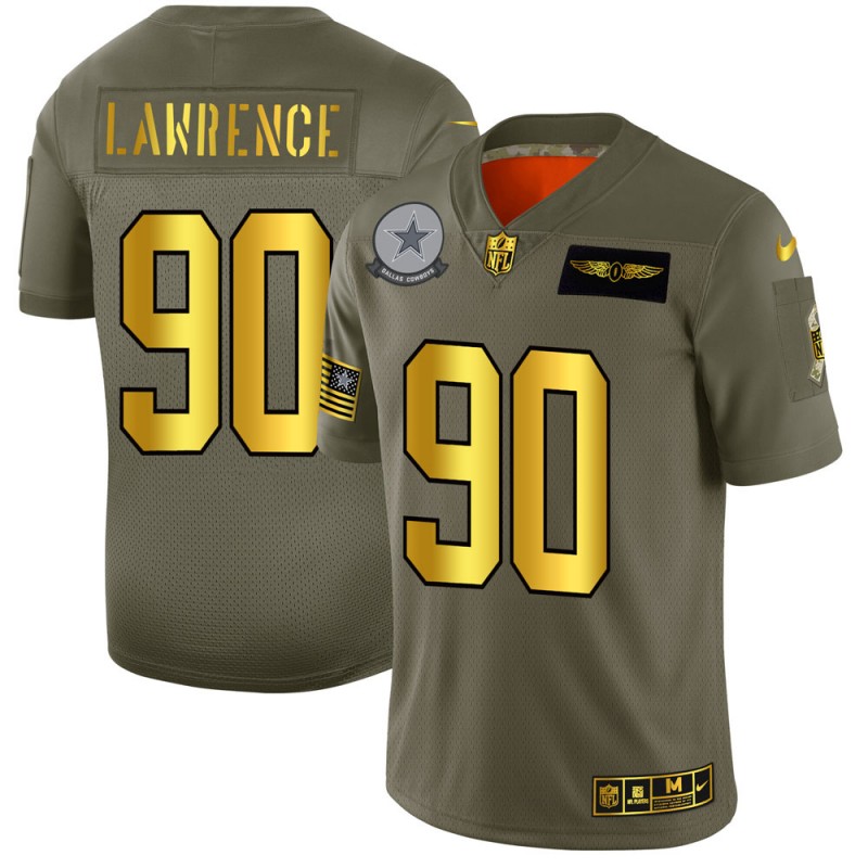 Dallas Cowboys #90 Demarcus Lawrence NFL Men's Nike Olive Gold 2019 Salute to Service Limited Jersey Dallas Cowboys #90 Demarcus Lawrence NFL Men's Nike Olive Gold 2019 Salute to Service Limited Jersey