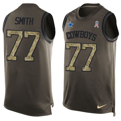 Nike Cowboys #77 Tyron Smith Green Men's Stitched NFL Limited Salute To Service Tank Top Jersey Nike Cowboys #77 Tyron Smith Green Men's Stitched NFL Limited Salute To Service Tank Top Jersey