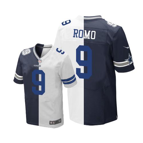 Nike Cowboys #9 Tony Romo Navy Blue/White Men's Stitched NFL Elite Split Jersey Nike Cowboys #9 Tony Romo Navy Blue/White Men's Stitched NFL Elite Split Jersey