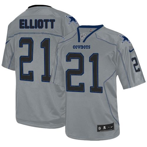 Nike Cowboys #21 Ezekiel Elliott Lights Out Grey Men's Stitched NFL Elite Jersey Nike Cowboys #21 Ezekiel Elliott Lights Out Grey Men's Stitched NFL Elite Jersey