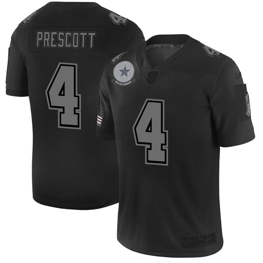 Dallas Cowboys #4 Dak Prescott Men's Nike Black 2019 Salute to Service Limited Stitched NFL Jersey Dallas Cowboys #4 Dak Prescott Men's Nike Black 2019 Salute to Service Limited Stitched NFL Jersey