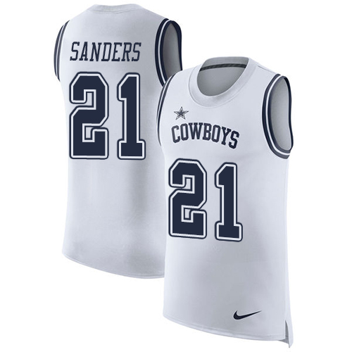 Nike Cowboys #21 Deion Sanders White Men's Stitched NFL Limited Rush Tank Top Jersey Nike Cowboys #21 Deion Sanders White Men's Stitched NFL Limited Rush Tank Top Jersey
