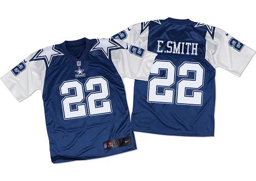 Nike Cowboys #22 Emmitt Smith Navy Blue/White Throwback Men's Stitched NFL Elite Jersey Nike Cowboys #22 Emmitt Smith Navy Blue/White Throwback Men's Stitched NFL Elite Jersey