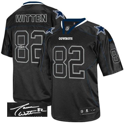Nike Cowboys #82 Jason Witten Lights Out Black Men's Stitched NFL Elite Autographed Jersey Nike Cowboys #82 Jason Witten Lights Out Black Men's Stitched NFL Elite Autographed Jersey