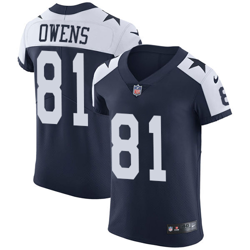 Nike Cowboys #81 Terrell Owens Navy Blue Thanksgiving Men's Stitched NFL Vapor Untouchable Throwback Elite Jersey Nike Cowboys #81 Terrell Owens Navy Blue Thanksgiving Men's Stitched NFL Vapor Untouchable Throwback Elite Jersey