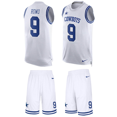 Nike Cowboys #9 Tony Romo White Men's Stitched NFL Limited Tank Top Suit Jersey Nike Cowboys #9 Tony Romo White Men's Stitched NFL Limited Tank Top Suit Jersey