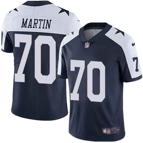 Nike Cowboys #70 Zack Martin Navy Blue Thanksgiving Men's Stitched NFL Vapor Untouchable Limited Throwback Jersey Nike Cowboys #70 Zack Martin Navy Blue Thanksgiving Men's Stitched NFL Vapor Untouchable Limited Throwback Jersey