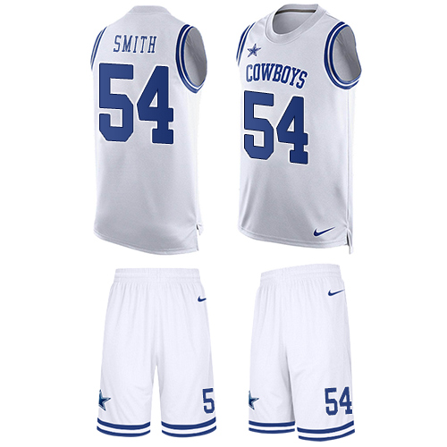 Nike Cowboys #54 Jaylon Smith White Men's Stitched NFL Limited Tank Top Suit Jersey Nike Cowboys #54 Jaylon Smith White Men's Stitched NFL Limited Tank Top Suit Jersey