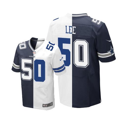 Nike Cowboys #50 Sean Lee Navy Blue/White Men's Stitched NFL Elite Split Jersey Nike Cowboys #50 Sean Lee Navy Blue/White Men's Stitched NFL Elite Split Jersey
