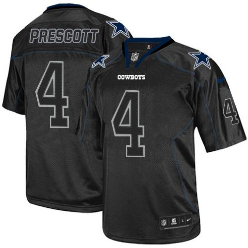 Nike Cowboys #4 Dak Prescott Lights Out Black Men's Stitched NFL Elite Jersey Nike Cowboys #4 Dak Prescott Lights Out Black Men's Stitched NFL Elite Jersey